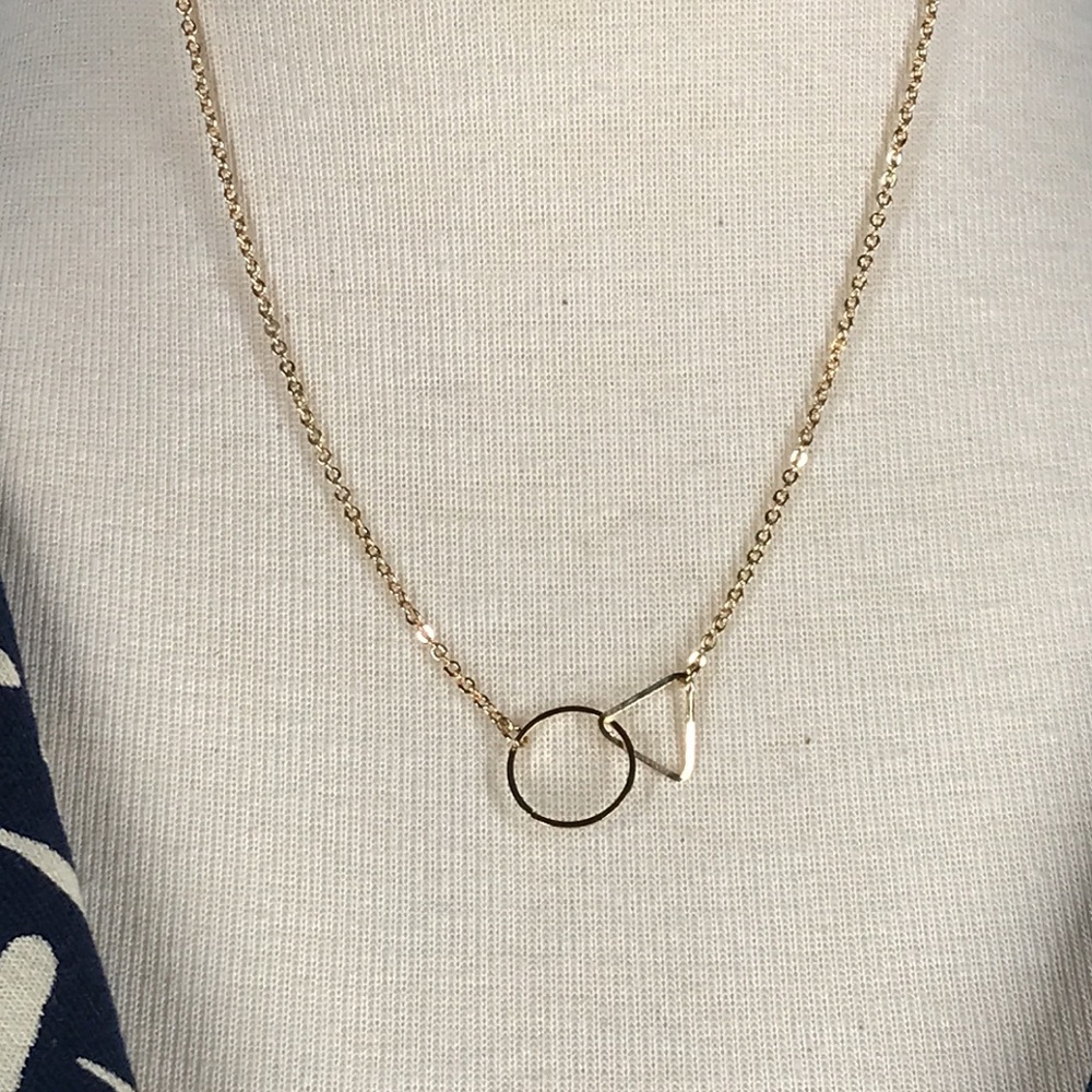 Geometric Interlocking Triangle & Circle Necklace… - image 5
